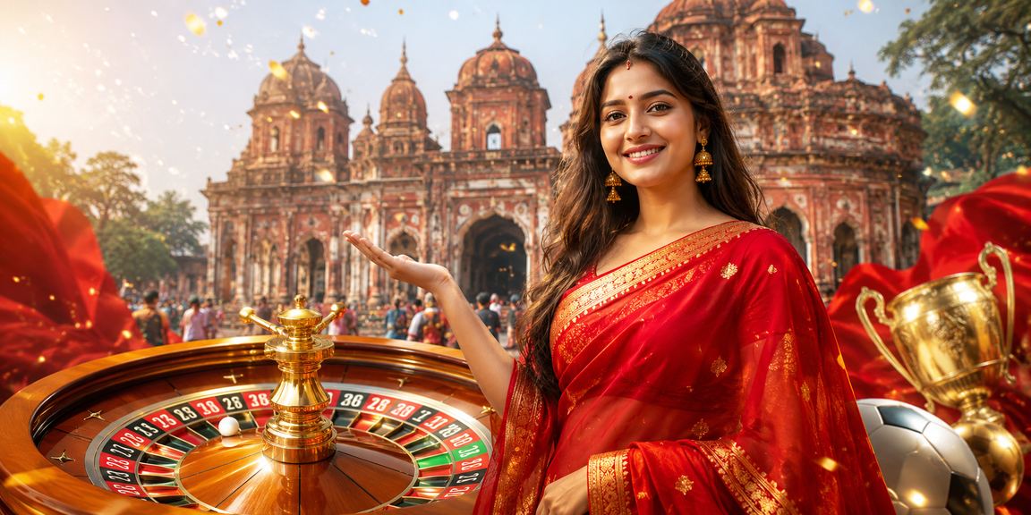 A user enjoying a roulette game in traditional Bangladeshi attire