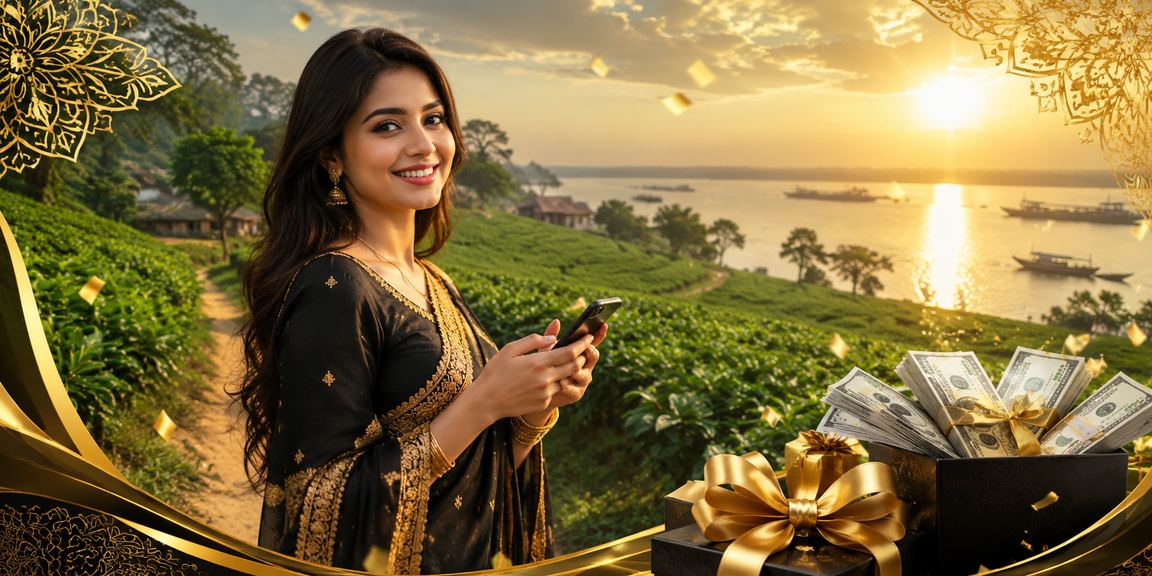 A player enjoying VIP bonuses and lottery prizes at a tea estate in Bogura