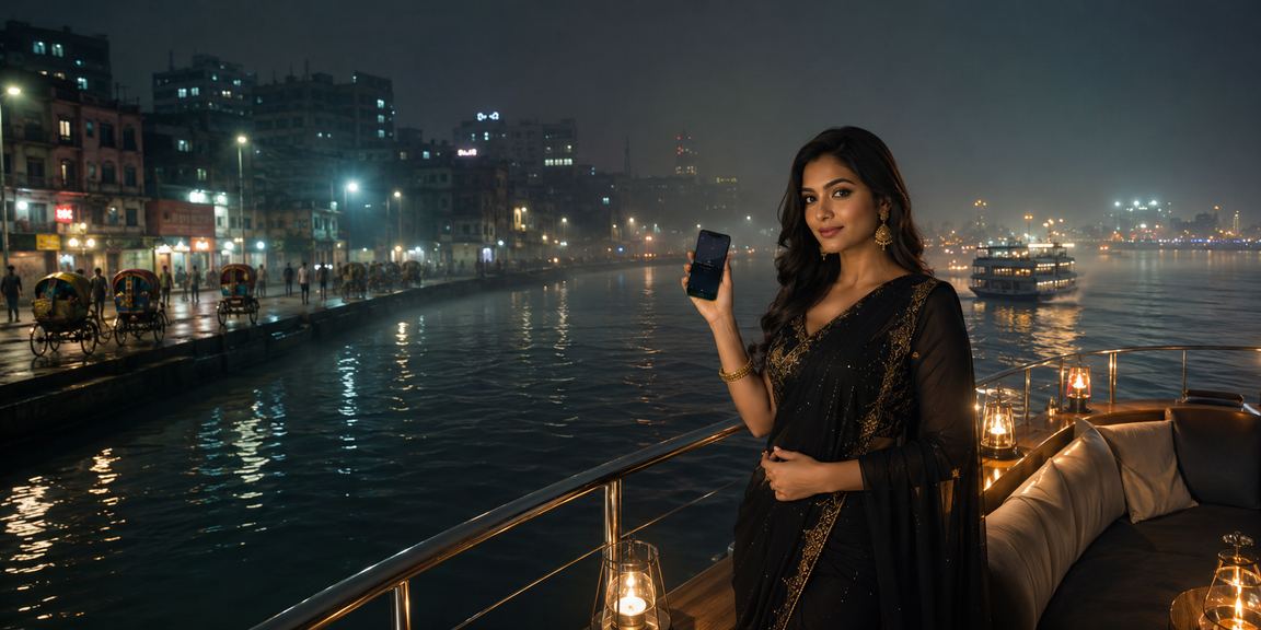 Enjoying casino and jackpot games on mobile at a Dhaka beach